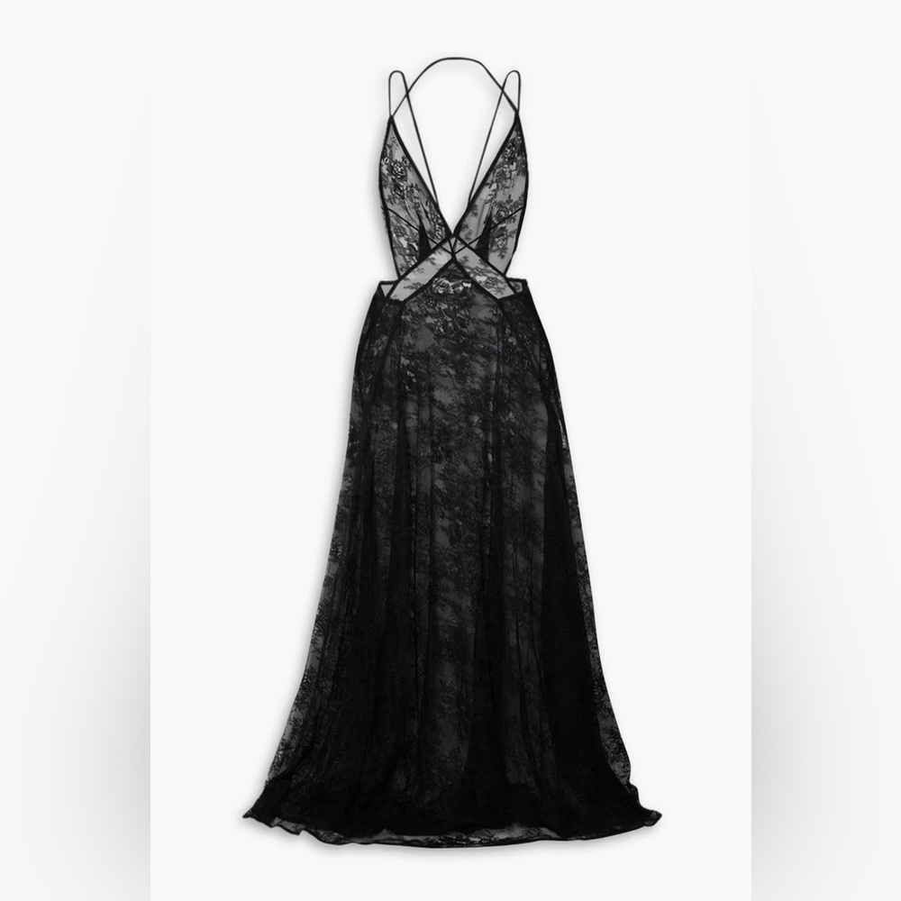NWT MICHAEL LO SORDO Tash open-back lace maxi dress